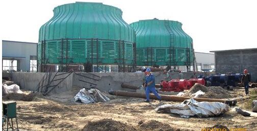 玻璃鋼冷卻塔安裝現場